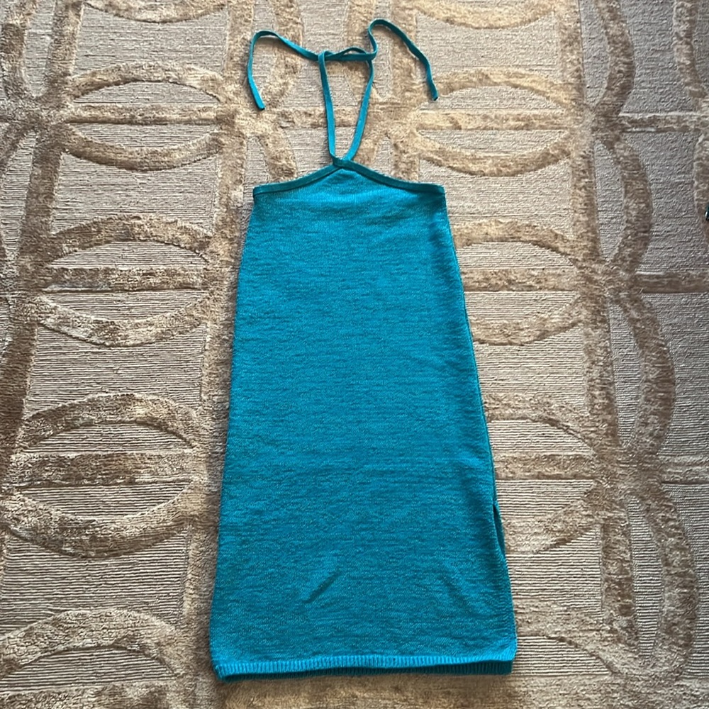 NWOT Cult Gaia teal halter dress